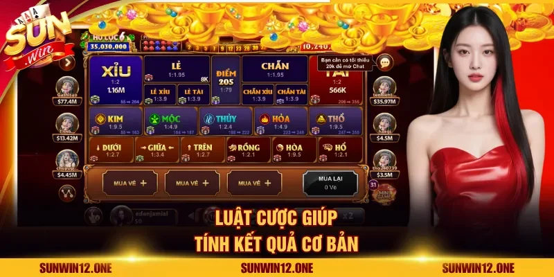 Luật cược giúp tính kết quả cơ bản